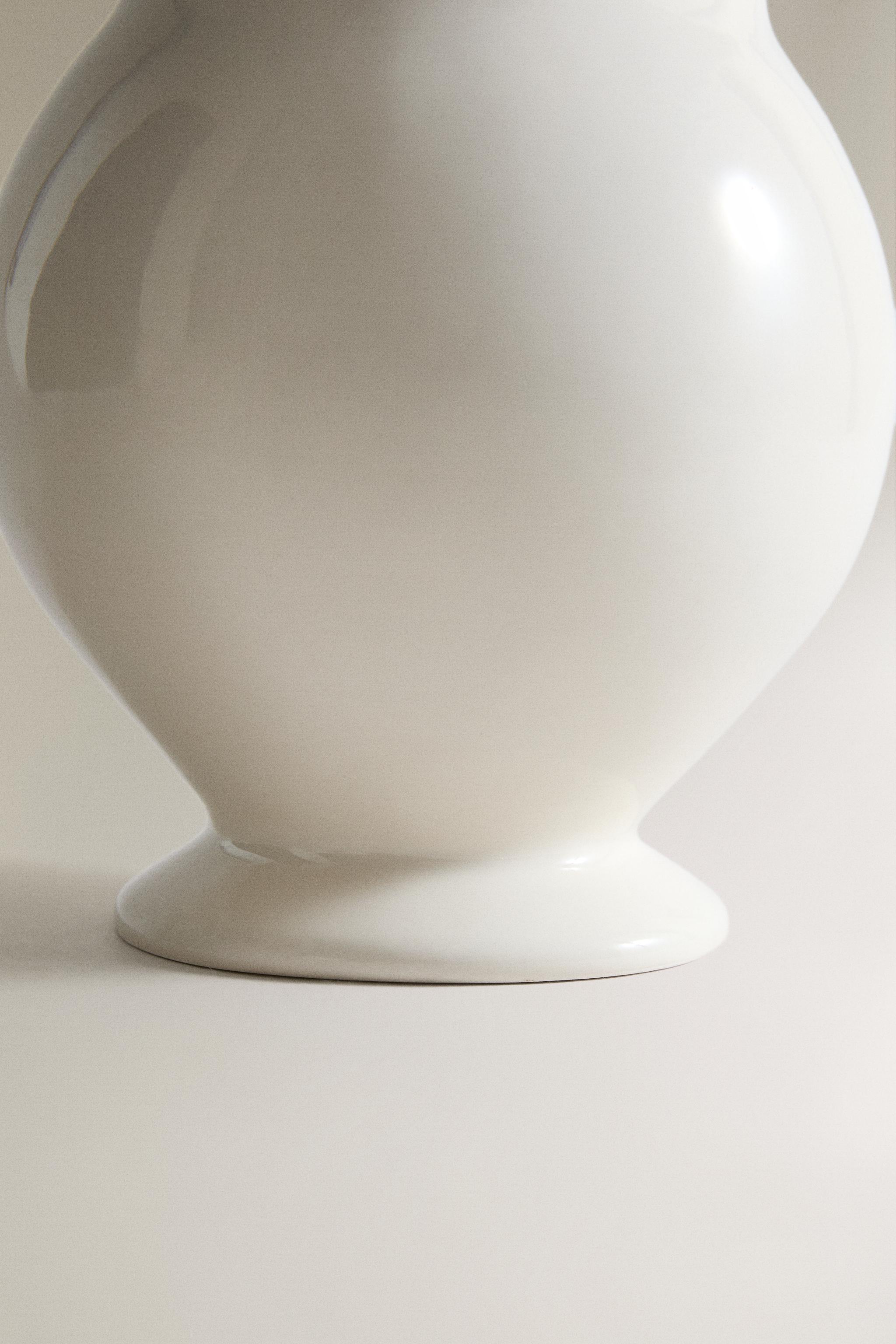 CREAM DECORATIVE CERAMIC PITCHER